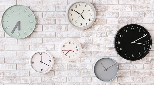 Wall with clocks